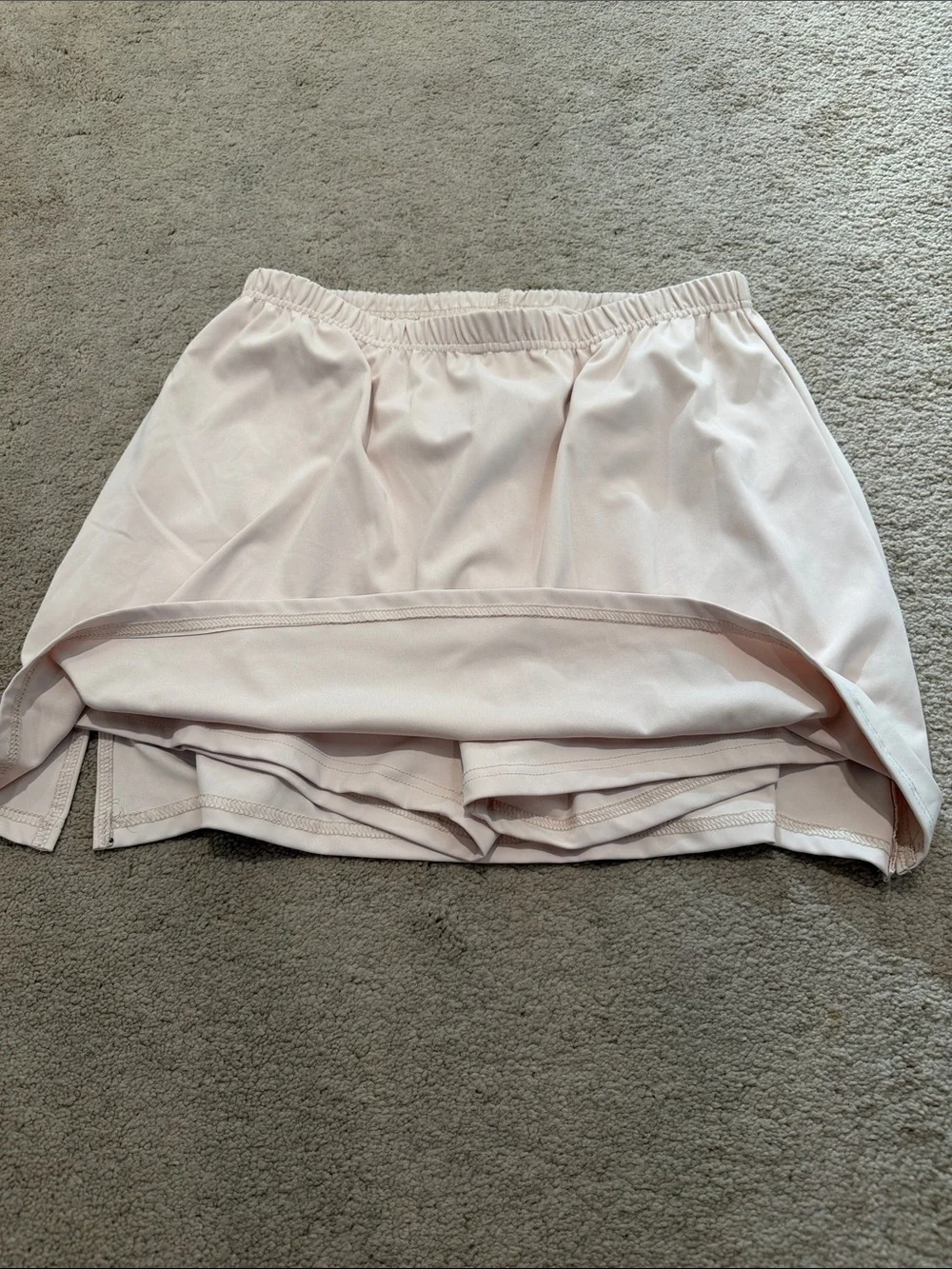 Light Pink Athletic Skirt with Built-In Shorts